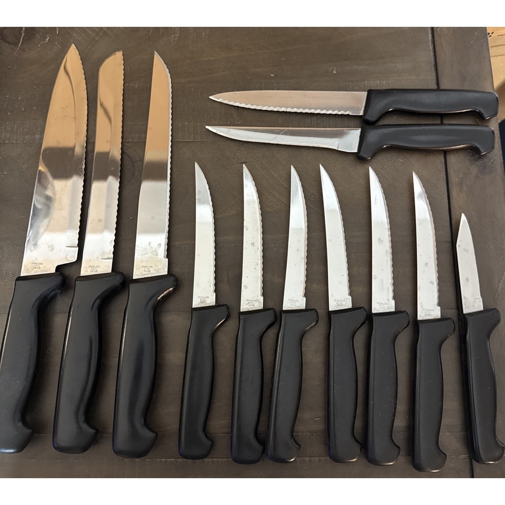 Rogers 5 Professional  12 Pc Steak Knife/ Knife Set Stainless Steel Bakelite
